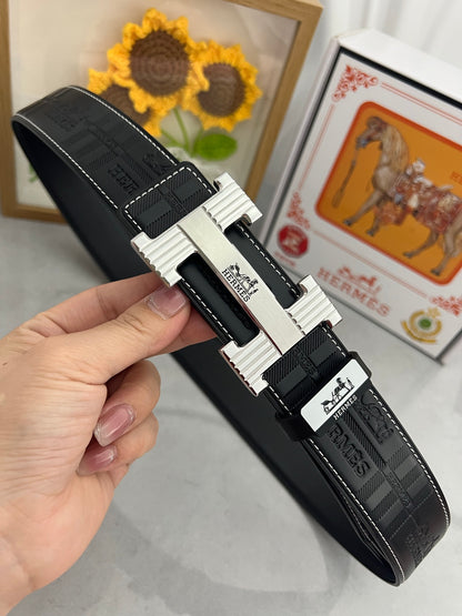 25 Pure steel buckle cowhide belt