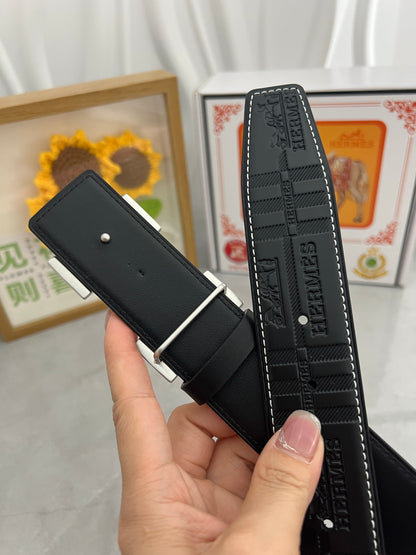 25 Pure steel buckle cowhide belt